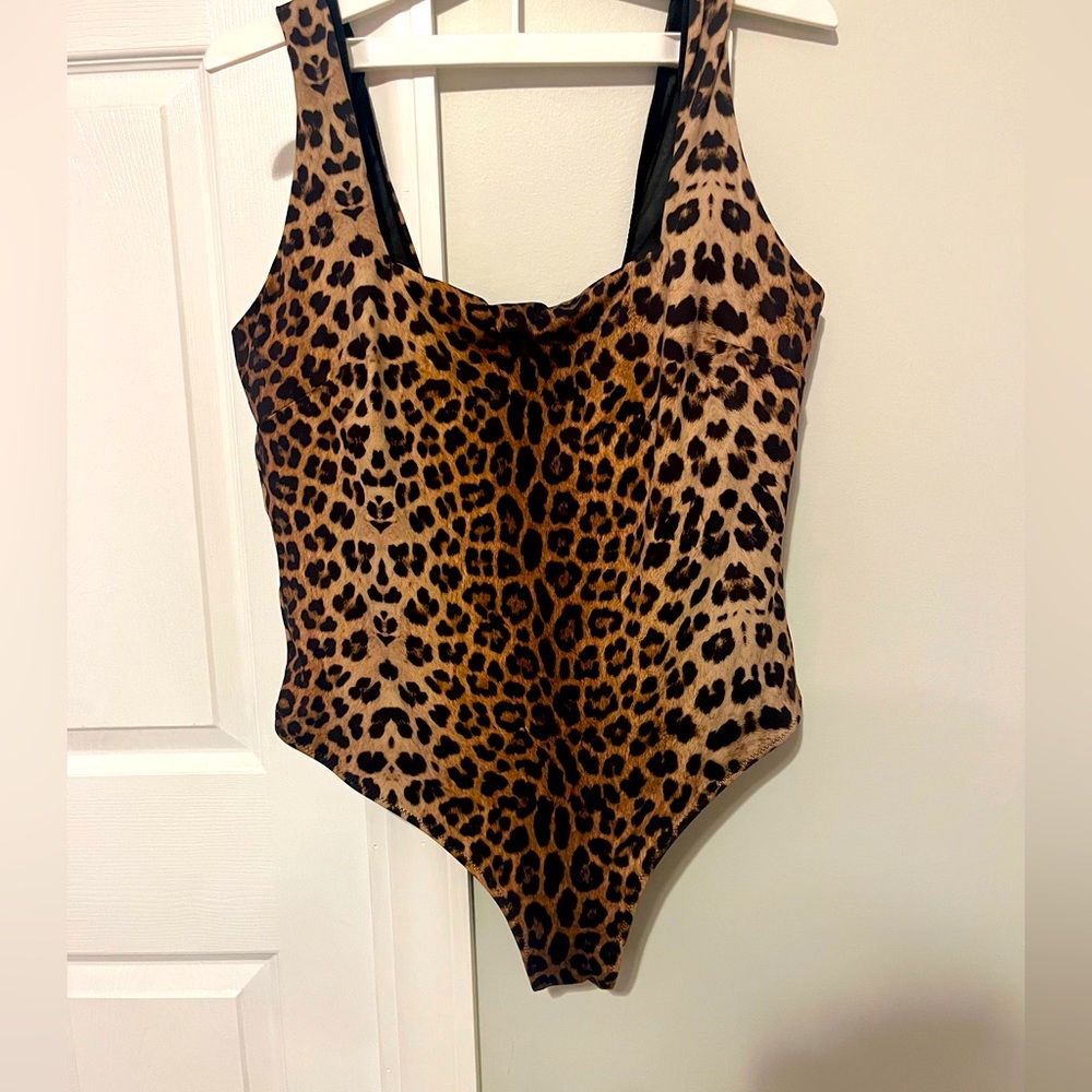 Cheetah print bathing suit